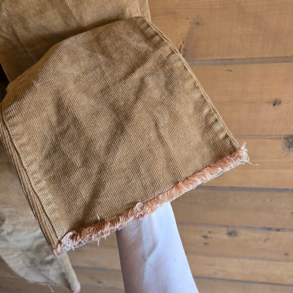 Madewell Corduroy Cali Demi-Boot Jean 25 Crop Flare Pant Raw Hem Brown Fall - Picture 5 of 6